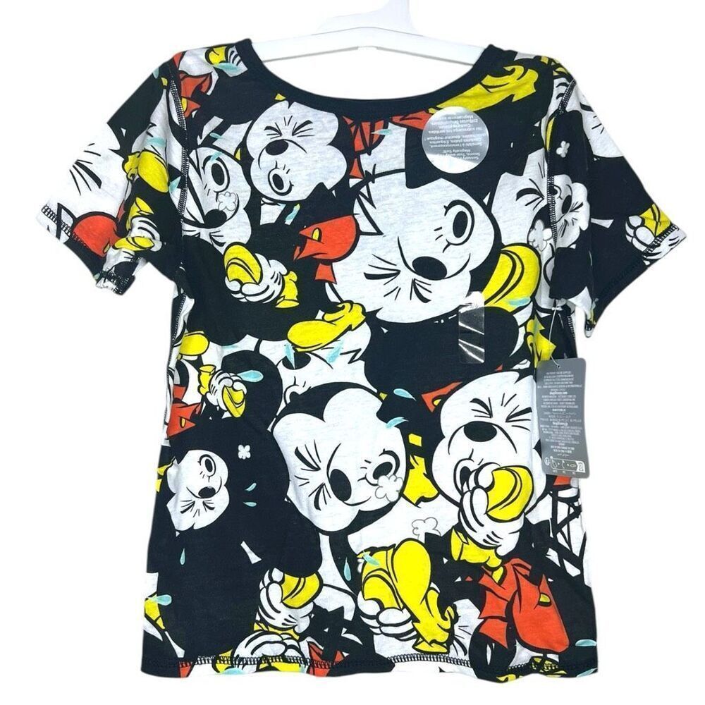 NEW Disney Mickey Mouse Sensory Friendly Graphic Tee Boys Size 5/6 Allover Print
